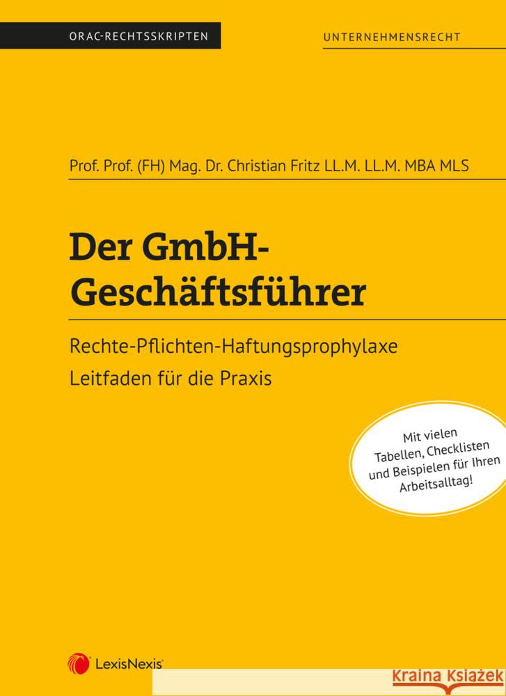 Der GmbH-Geschäftsführer Fritz, Christian 9783700771531