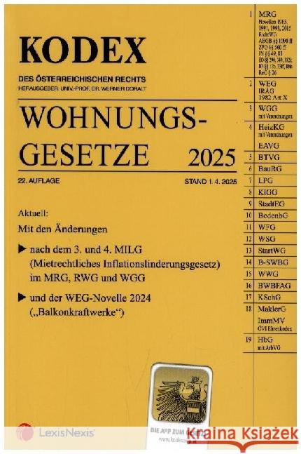 KODEX Wohnungsgesetze 2025 - inkl. App Dokalik, Dietmar 9783700790877