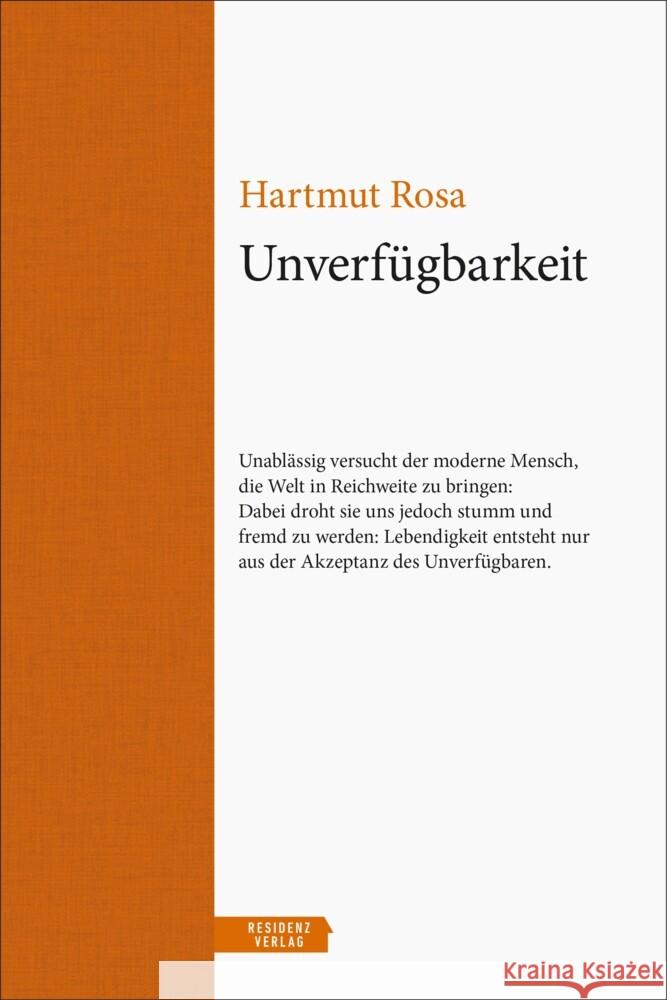 Unverfügbarkeit Rosa, Hartmut 9783701735495