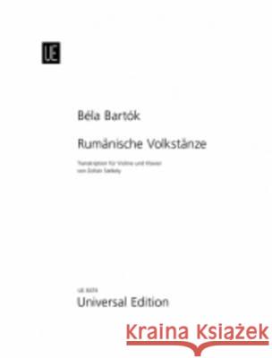 Roumanian Folk Dances Bela Bartok, Zoltan Szekely 9783702423452 Universal Edition