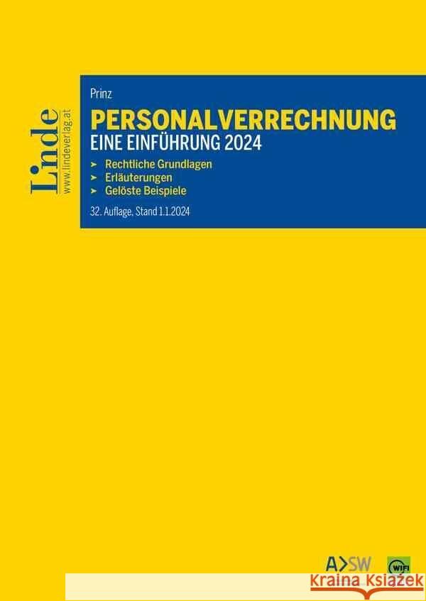 Personalverrechnung: eine Einführung 2024 Prinz, Irina 9783707348262 Linde, Wien