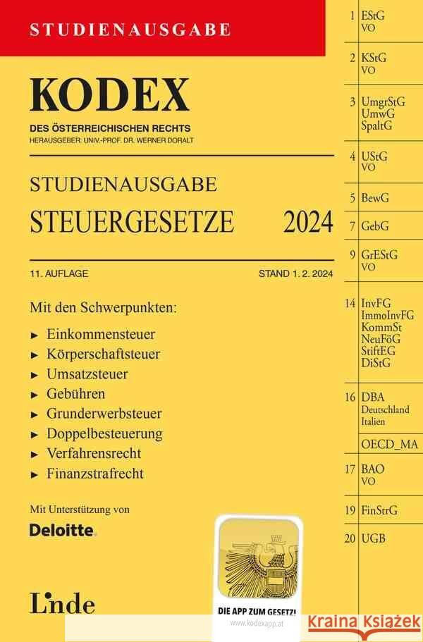 KODEX Studienausgabe Steuergesetze 2024 Bodis, Andrei 9783707349542 Linde, Wien