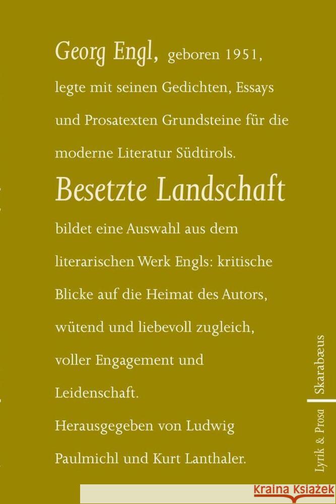 Besetzte Landschaft Engl, Georg 9783708231358