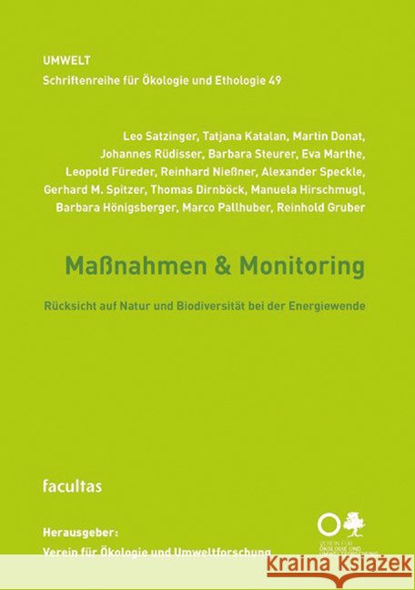 Maßnahmen & Monitoring Satzinger, Leo, Spitzer, Gerhard M., Dirnböck, Thomas 9783708924267