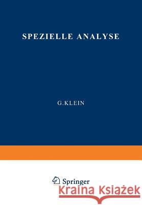 Spezielle Analyse M. K. Bergmann R. Brieger M. Eisler 9783709152690 Springer
