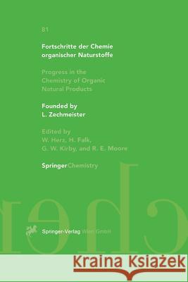Fortschritte Der Chemie Organischer Naturstoffe / Progress in the Chemistry of Organic Natural Products Hunek, S. 9783709172490 Springer