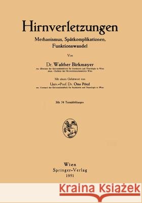 Hirnverletzungen: Mechanismus, Spätkomplikationen, Funktionswandel Plötzl, Otto 9783709177730 Springer