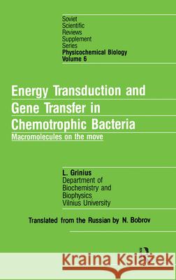 Nrgy Transduct Gene Trans Chem    9783718603350 Taylor & Francis