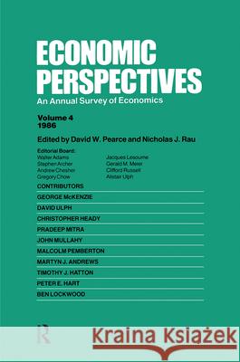 Economic Perspectives (Vol 4) D. W. Pearce, Nicholas J. Rau 9783718603626