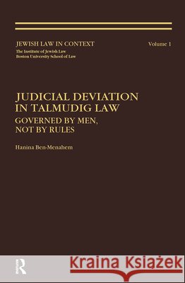 JUDICIAL DEVIATION IN TALMUDIC    9783718605095 Taylor & Francis