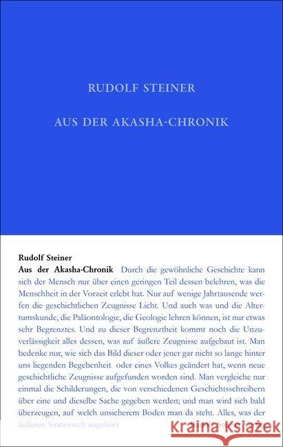 Aus der Akasha-Chronik Steiner, Rudolf 9783727401114