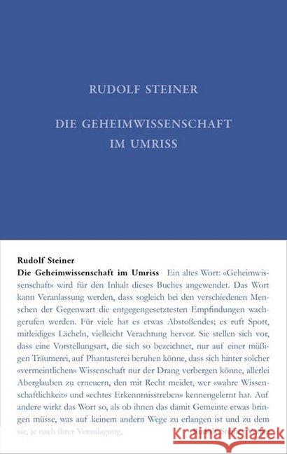 Die Geheimwissenschaft im Umriss Steiner, Rudolf 9783727401312 Rudolf Steiner Verlag