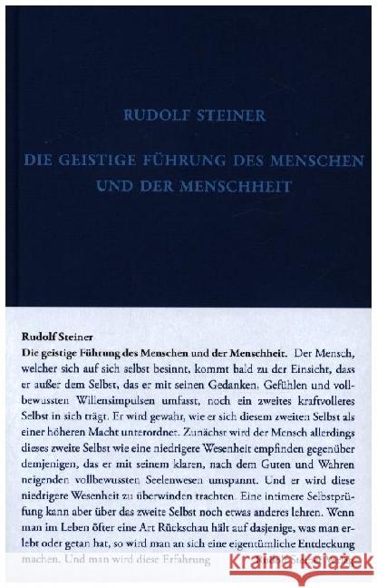 Die geistige Führung des Menschen und der Menschheit Steiner, Rudolf 9783727401527