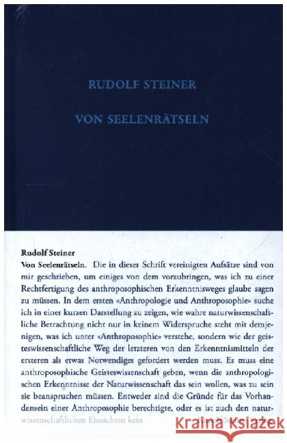 Von Seelenrätseln Steiner, Rudolf 9783727402128 Rudolf Steiner Verlag