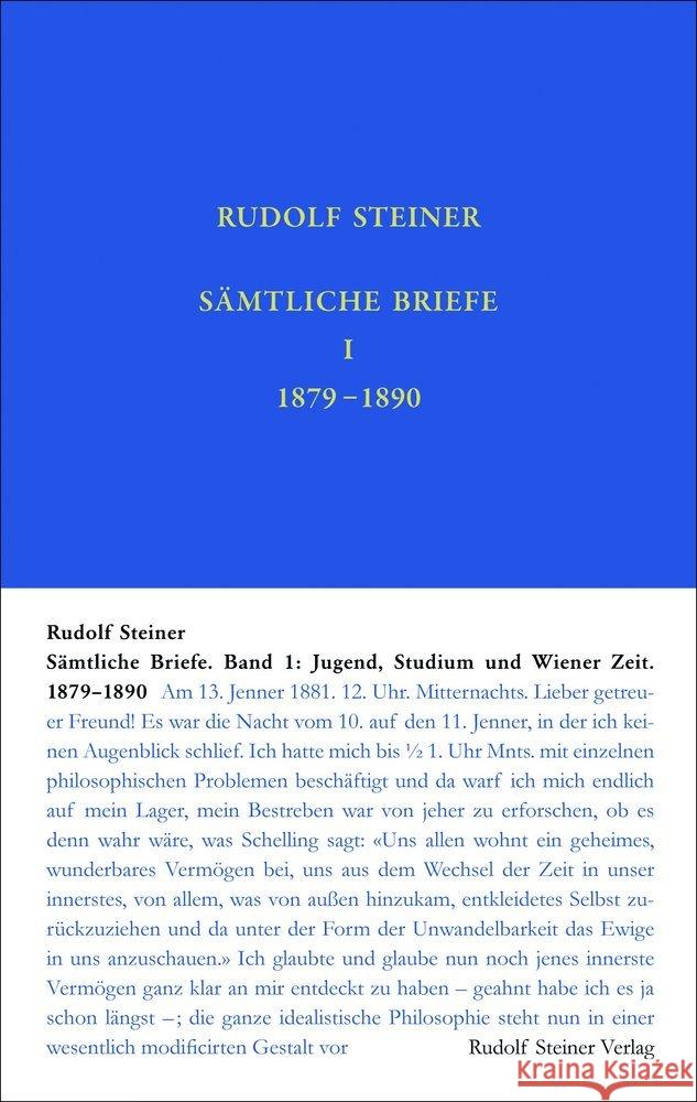 Sämtliche Briefe. Bd.1 Steiner, Rudolf 9783727403811 Rudolf Steiner Verlag