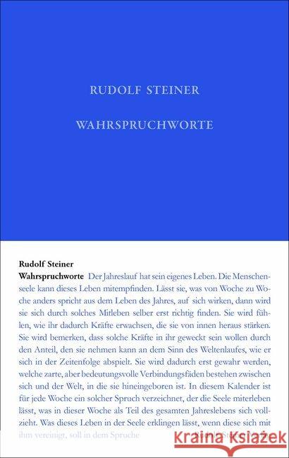 Wahrspruchworte Steiner, Rudolf 9783727404023