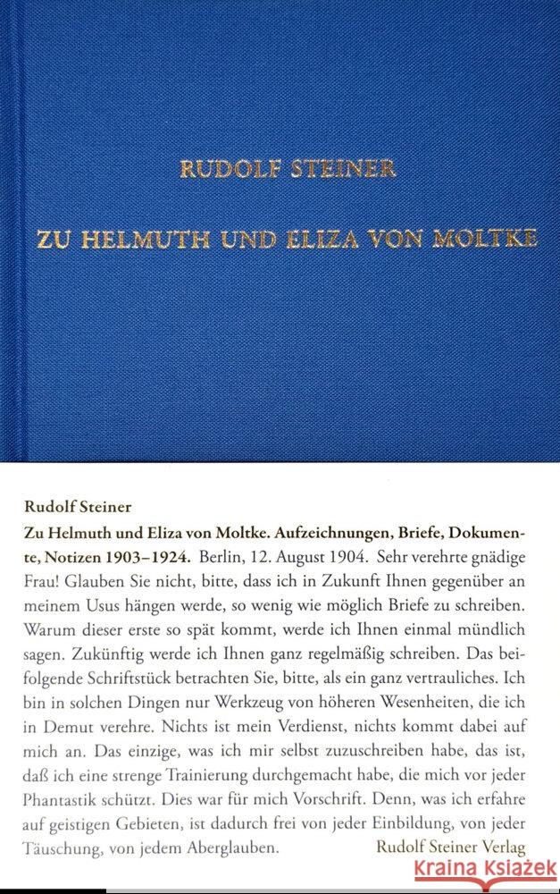 Zu Helmuth und Eliza von Moltke Steiner, Rudolf 9783727404900 Rudolf Steiner Verlag