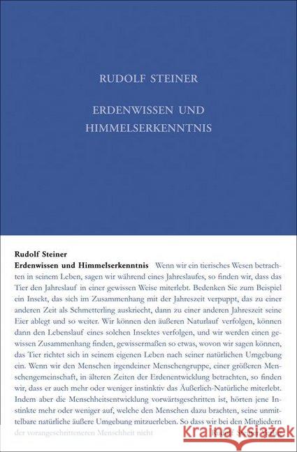 Erdenwissen und Himmelserkenntnis : 9 Vorträge, Dornach 1923 Steiner, Rudolf 9783727422119