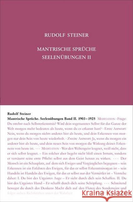 Mantrische Sprüche : 1903-1925 Steiner, Rudolf; Steiner, Rudolf 9783727426810 Rudolf Steiner Verlag