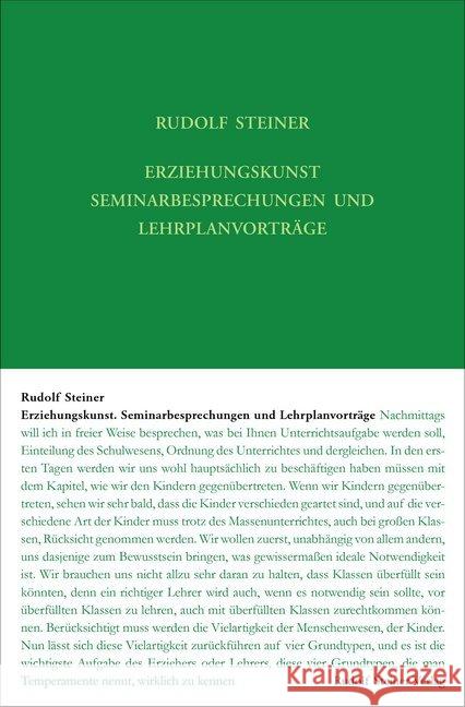 Erziehungskunst. Seminarbesprechungen und Lehrplanvorträge : Stuttgart 1919. Schulungskurs für Lehrer, Teil III Steiner, Rudolf 9783727429514