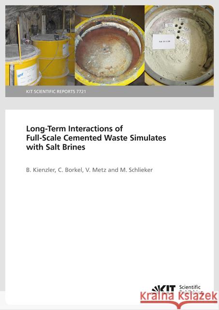 Long-Term Interactions of Full-Scale Cemented Waste Simulates with Salt Brines Kienzler, Bernhard; Borkel, Christoph; Metz, Volker 9783731505761