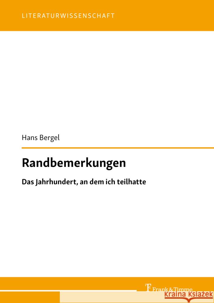 Randbemerkungen Bergel, Hans 9783732906536