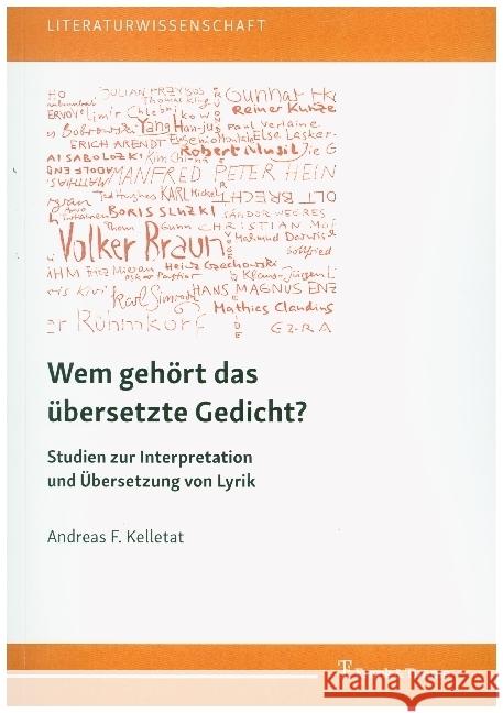 Wem gehört das übersetzte Gedicht? Kelletat, Andreas F. 9783732908431 Frank & Timme