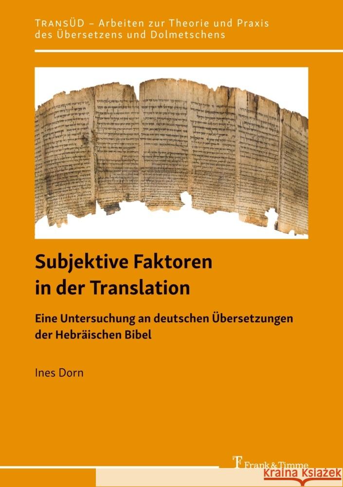 Subjektive Faktoren in der Translation Dorn, Ines 9783732909544 Frank und Timme GmbH