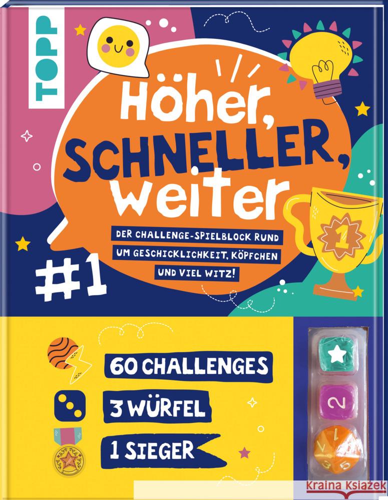 Höher, schneller, weiter! Der Challenge-Spieleblock mit 3 Würfeln frechverlag 9783735891723