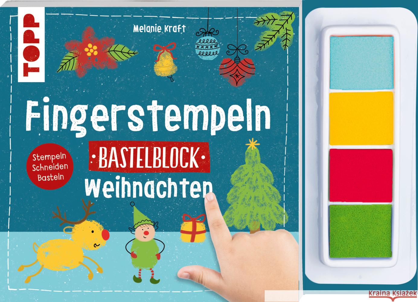 Fingerstempeln. Bastelblock Weihnachten Kraft, Melanie 9783735892621