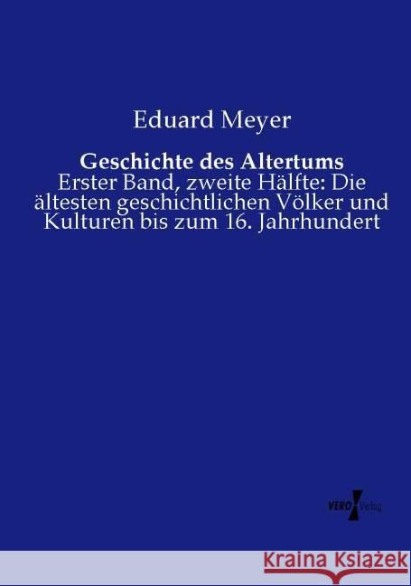 Geschichte des Altertums Meyer, Eduard 9783737206211