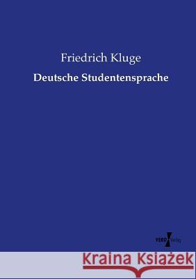 Deutsche Studentensprache Friedrich Kluge 9783737222488 Vero Verlag