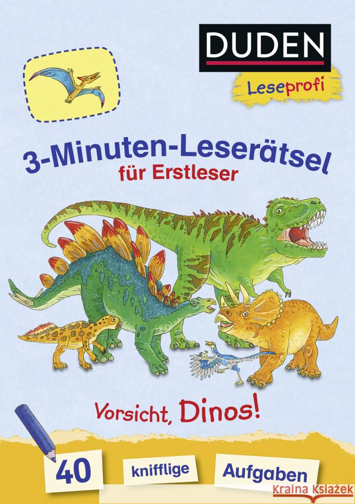 Duden Leseprofi - 3-Minuten-Leserätsel für Erstleser: Vorsicht, Dinos! Moll, Susanna 9783737334556 FISCHER Duden