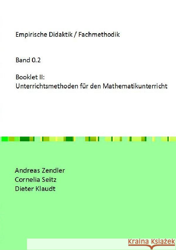 Booklet II Zendler, Andreas, Klaudt, Dieter, Seitz, Cornelia 9783741810169