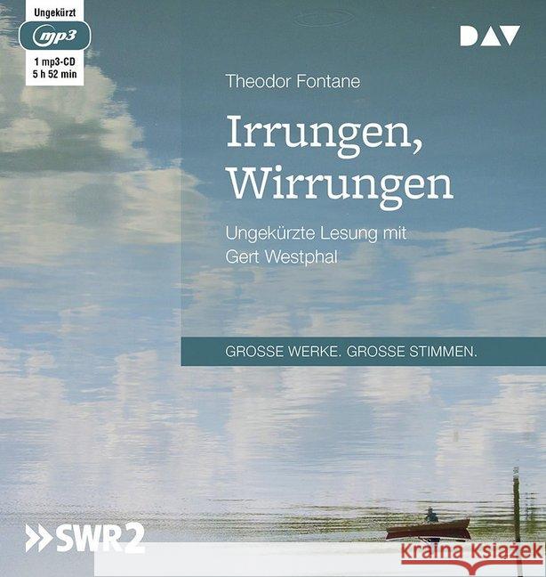 Irrungen, Wirrungen, 1 MP3-CD : Ungekürzte Lesung mit Gert Westphal (1 mp3-CD), Lesung. MP3 Format Fontane, Theodor 9783742409058
