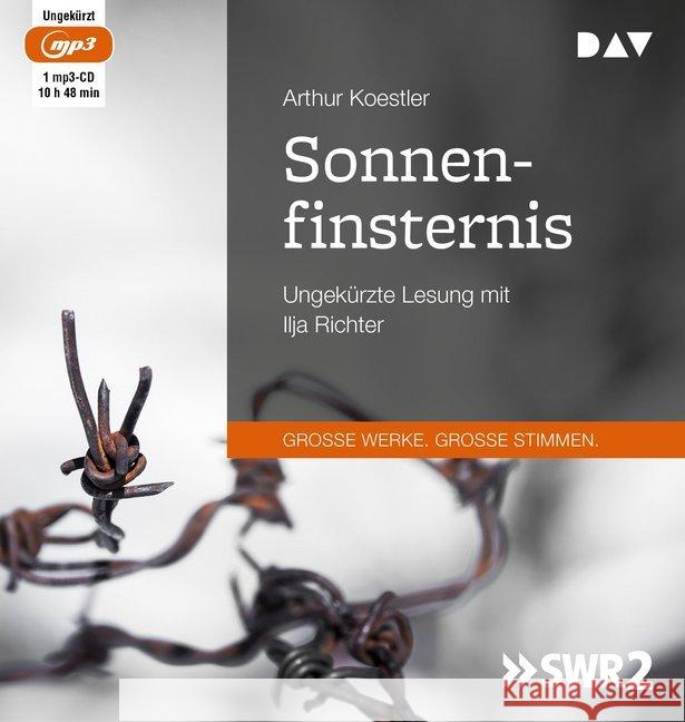 Sonnenfinsternis, 1 MP3-CD : Ungekürzte Lesung mit Ilja Richter (1 mp3-CD), Lesung. MP3 Format Koestler, Arthur 9783742411198