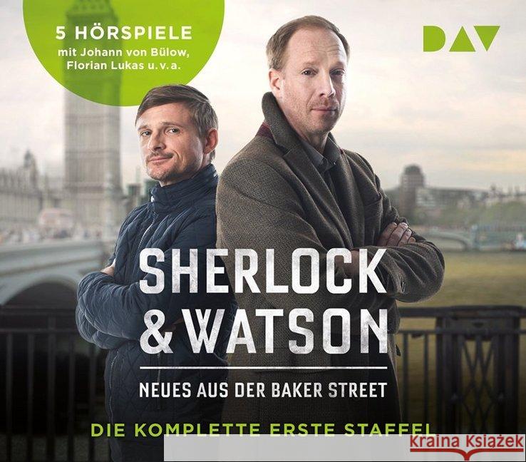 Sherlock & Watson. Neues aus der Baker Street. Die komplette erste Staffel, 5 Audio-CDs : Hörspiele mit Johann von Bülow, Florian Lukas u.v.a. (5 CDs), Hörspiel. CD Standard Audio Format Koppelmann, Viviane; Koppelmann, Leonhard; Schmid, Nadine 9783742411754 Der Audio Verlag, DAV