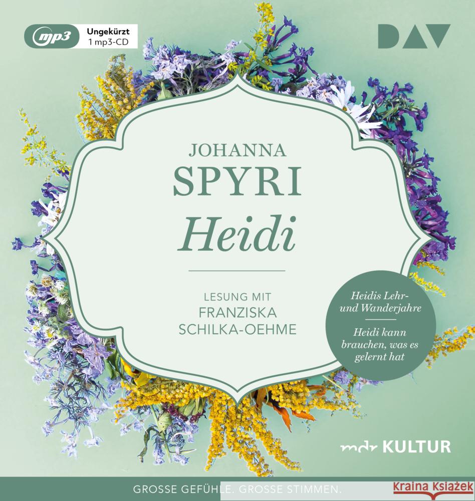Heidi, 1 Audio-CD, MP3 Spyri, Johanna 9783742416070 Der Audio Verlag, DAV
