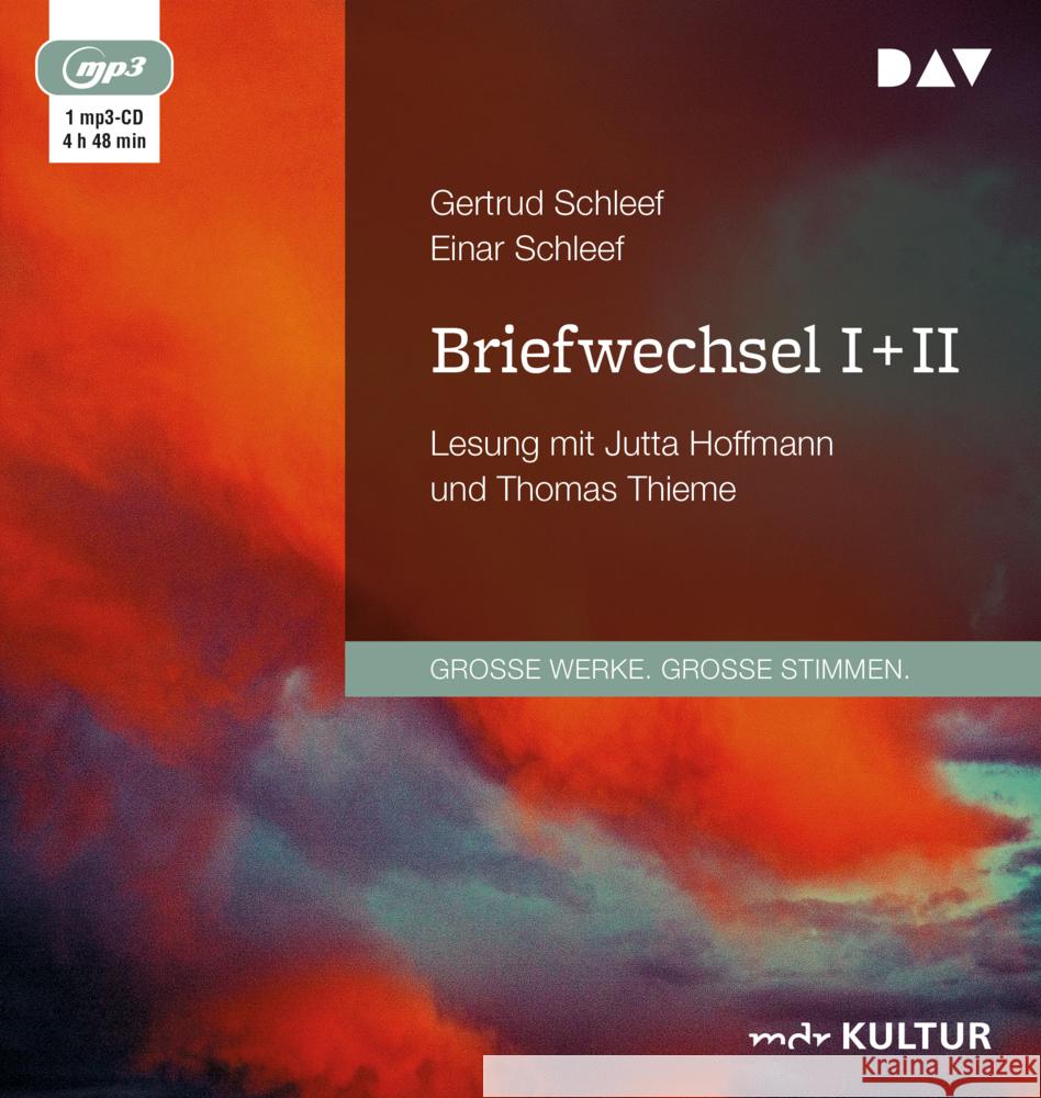 Briefwechsel I + II, 1 Audio-CD, 1 MP3 Schleef, Gertrud, Schleef, Einar 9783742421340