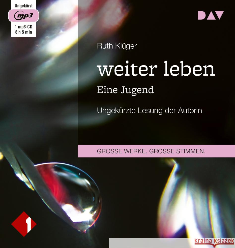 weiter leben. Eine Jugend, 1 Audio-CD, 1 MP3 Klüger, Ruth 9783742423832