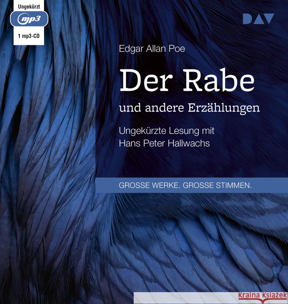 Der Rabe und andere Erzählungen, 1 Audio-CD, 1 MP3 Poe, Edgar Allan 9783742431646 Der Audio Verlag, DAV
