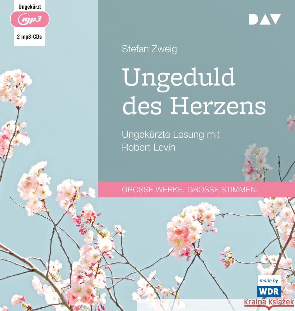 Ungeduld des Herzens, 2 Audio-CD, 2 MP3 Zweig, Stefan 9783742431721 Der Audio Verlag, DAV