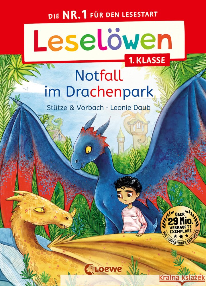 Leselöwen 1. Klasse - Notfall im Drachenpark Stütze & Vorbach 9783743214125 Loewe