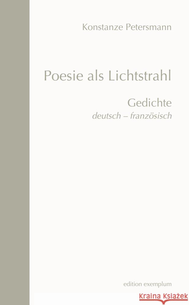 Poesie als Lichtstrahl Petersmann, Konstanze 9783745511147