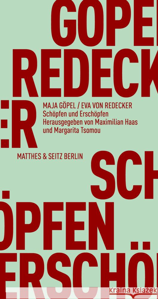 Schöpfen und Erschöpfen Göpel, Maja, Redecker, Eva von 9783751805469