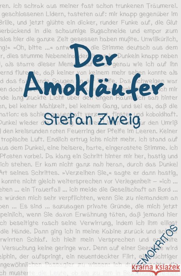 Der Amokläufer Zweig, Stefan 9783752994889 epubli