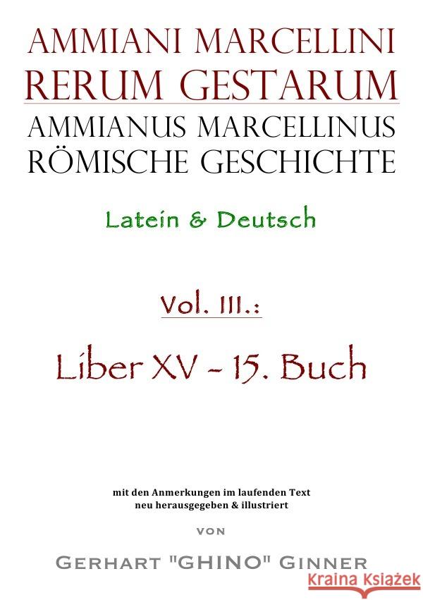 Ammianus Marcellinus römische Geschichte III Marcellinus, Ammianus 9783753110158 epubli