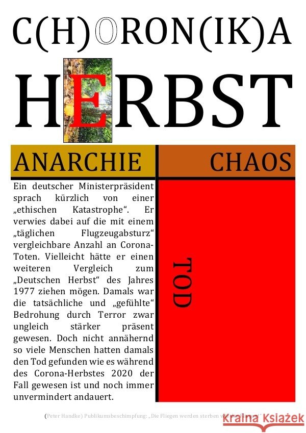 C(H)ORON(IK)A HERBST [ANARCHIE | CHAOS | TOD] Public Files, Concept, Shucker, Beat, Schast, Christine 9783753132655
