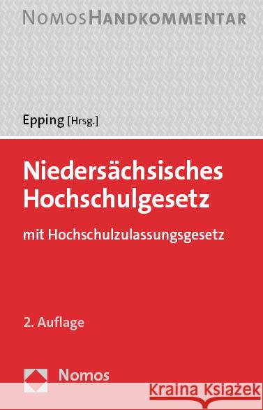 Niedersachsisches Hochschulgesetz: Mit Hochschulzulassungsgesetz Volker Epping 9783756002313