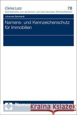 Namens- und Kennzeichenschutz für Immobilien Bernhardt, Johannes 9783756002412